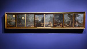 Donato Creti et Raimondo Manzini, «Observations astronomiques: Soleil, Lune, Mercure, Vénus, Mars, Jupiter, Saturne et une comète», Bologne, 1711, huile sur toile.