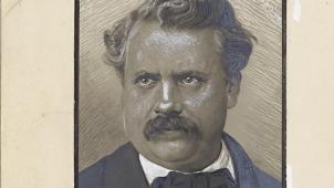 Portrait de Louis (1821-1892), photographie rehaussée à la plume, encre noire et gouache blanche.