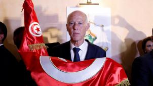 Le président tunisien Kaïs Saied, ici au moment de son élection le 13 octobre 2019.
