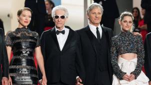 Léa Seydoux, David Cronenberg, Viggo Mortensen et Kristen Stewart pour la présentation du film «Crimes of the Future».