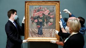 «Les Fleurs» de Lovis Corinth décrochées des cimaises des Musées royaux des Beaux-Arts de Bruxelles en février 2022.