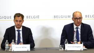 Alexander De Croo (Open VLD), Premier ministre, et Vincent Van Peteghem (CD&V), ministre des Finances.
