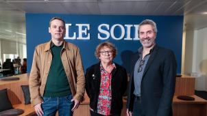Stéphane Lambert, Florence Cestac et Joris Mertens, lauréats du prix Rossel. - Pierre-Yves Thienpont.