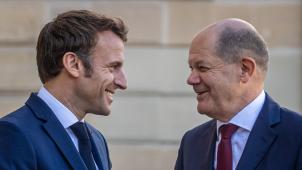 Emmanuel Macron et Olaf Scholz à l’Elysée, ce mercredi 26 octobre.