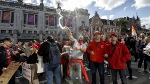 Les syndicats s’étaient «échauffés» le 21 septembre à Bruxelles lors d’une manifestation contre la norme salariale nulle.