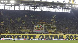 Le mur jaune de Dortmund a appelé au boycott du Mondial lors de la 13e journée de Bundesliga.