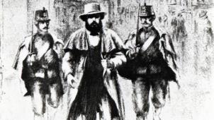 L’arrestation de Karl Marx le 3 mars 1848. Il est conduit à l’Amigo.