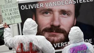 Le 25 décembre 2022: manifestation de solidarité avec Olivier Vandecasteele, prisonnier dans les geôles iraniennes.