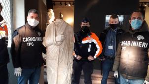 Le 13 avril 2021, deux carabiniers, en mission à Bruxelles, ont remarqué dans une vitrine du Sablon une statue romaine, datant du Ier siècle avant Jésus-Christ, volée dans le parc de la Villa Marini Dettina, près de Rome, en 2011.