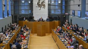 Le parlement wallon en session plénière, le 21 décembre 2022 à Namur.
