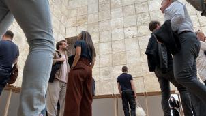 La structure vivante des murs en mycélium de l’exposition In Vivo au Pavillon belge de la Biennale d’architecture de Venise a intrigué les visiteurs.