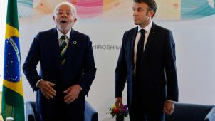 Le président brésilien Lula da Silva en compagnie d’Emmanuel Macron lors du sommet du G7 à Hiroshima.