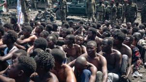 A Goma, des personnes arrêtées le 30 août lors d’une opération militaire visant à empêcher une manifestation prévue contre les Nations unies par une secte religieuse.