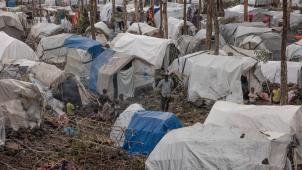 Dans la dizaine de camps de déplacés en bordure de Goma, ici à Bulengo, trouver à manger est un véritable défi quotidien. 