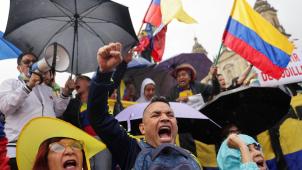 Manifestants contre le gouvernement en Colombie, à Bogota.