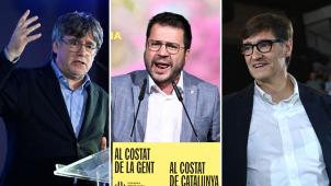 Carles Puigdemont (Junts, droite indépendantiste), Pere Aragonès (ERC, la gauche indépendantiste) et Salvador Illa (PSC, Parti des socialistes de Catalogne) sont trois des candidats aux élections.