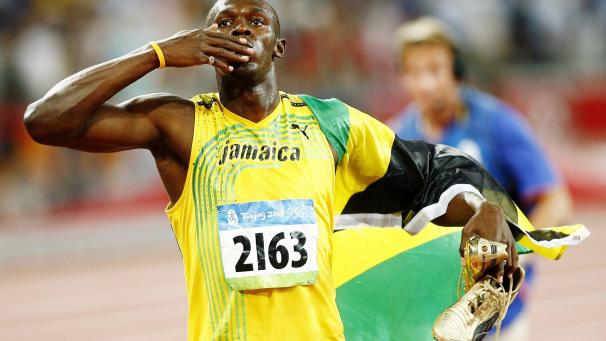 Pékin - août 2008
: Usain Bolt bat le record du monde du 100 m (9’’69). Il remporte ainsi sa première médaille d’or olympique. ©Belgaimage