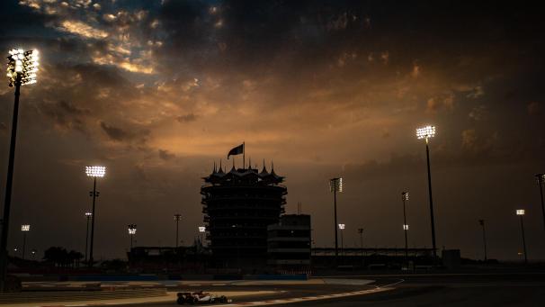 Essai de l’Italien Antonio Giovinazzi de l’équipe Alfa Romeo Racing à Sakhir au Bahreïn le 2 avril.