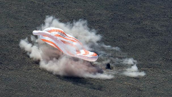 La capsule Soyuz MS-17 a atterri au Kazakhstan le 17 avril dernier.
