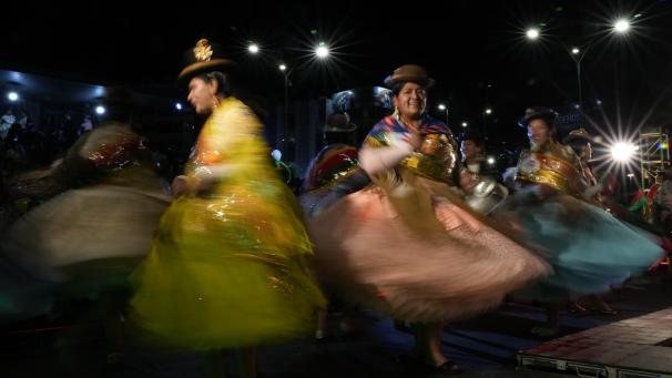 Défilé du concours de beauté à La Paz, en Bolivie.