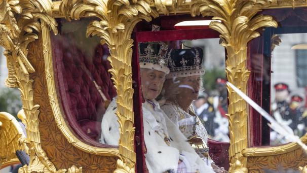 Le roi Charles III et la reine Camilla, lors de la journée du couronnement.