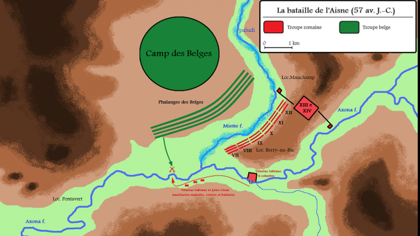 Les positions des deux ennemis lors de la bataille de l’Aisne.
