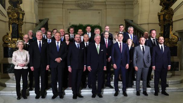 Les membres du Conseil européen ont été accueillis au palais royal à Bruxelles.