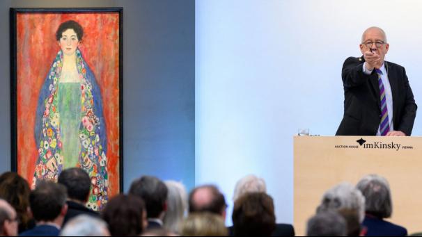 Le « Portrait de Mademoiselle Lieser » de Gustav Klimt, un tableau disparu qui a refait surface et a été adjugé 30 millions d’euros mercredi à Vienne.