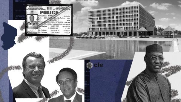 L’ex-président tchadien Idriss Déby (à droite), les Français Renaud Bentégeat et Patrick Bonnetain, ainsi que le tout-puissant commissaire Moussa, sont quelques-uns des acteurs de ce dossier du Grand Hôtel de N’Djaména.