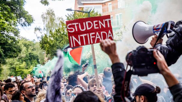 Les étudiants de l’ULB et de la VUB étaient venus grossir les rangs de la manifestation (non autorisée), le mouvement de soutien à la Palestine débordant des campus.
