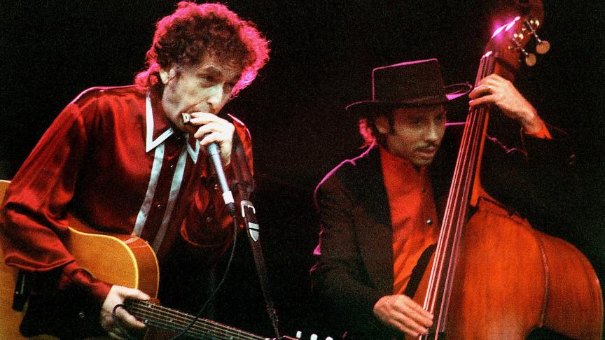 Bob Dylan en 1996, l’année de sa première nomination au prix Nobel de littérature. © Reporters