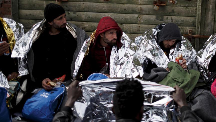 Des migrants recueillis sur l’île grecque de Chios
: «
Les relocalisations ne sont pas un choix, mais une obligation juridique
», martèle le commissaire européen Dimitris Avramopoulos.