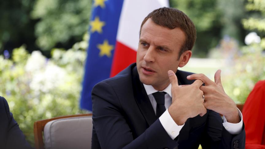Emmanuel Macron nous a accordé un long entretien dans les jardins de l’Elysée. © JC Marmara.