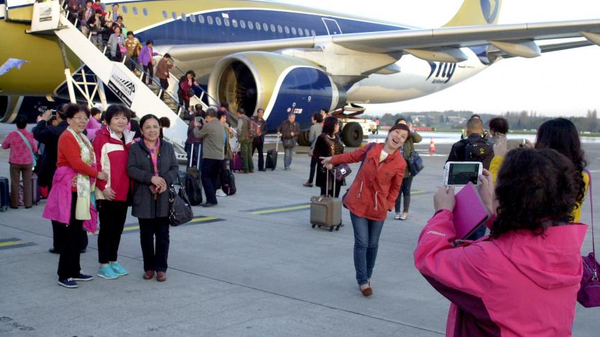 En 2015, l’aéroport de Liège a accueilli les premiers touristes chinois. © Sudpresse.