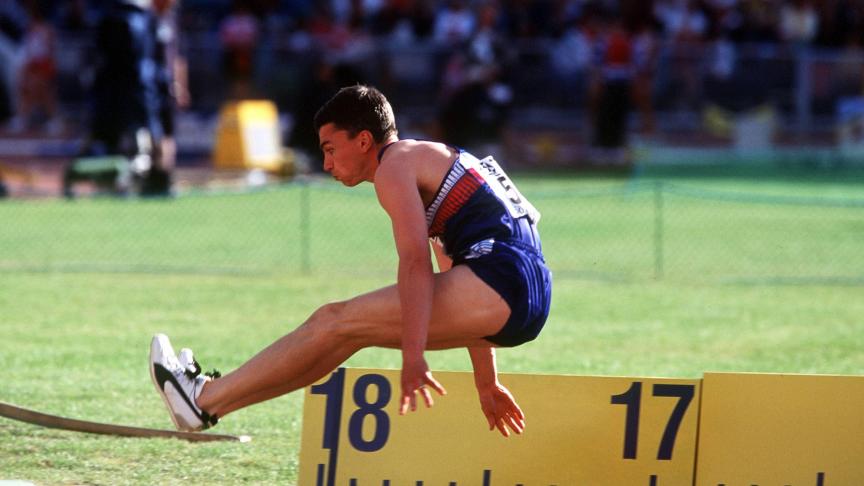 Jonathan Edwards - Göteborg - 1995
: record du monde en triple saut. ©Belgaimage