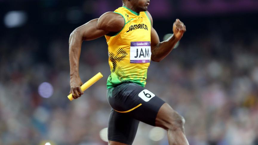 Londres - août 2012
: il remporte le 4x100 m et explose un record (36’’84). Il est donc le premier à passer sous la barre des 37 secondes. ©Belgaimage