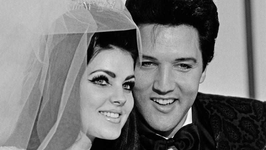 Elvis Presley et Priscilla le jour de leur mariage, le 01 mai 1967, au Aladdin Hotel à Las Vegas, Nevada.