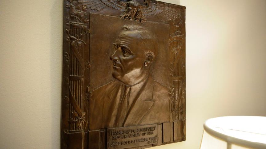 Dans la «
Roosevelt Room
», on retrouve également le portrait du président Théodore Roosevelt. C’est pour lui que l’aile ouest a été construite en 1902. © Reuters - Yuri Gripas