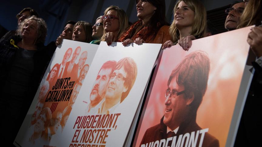 Samedi dernier, Carles Puidgemont s’est offert une opération de communication à Bruges pour le lancement de sa campagne en vue des élections du 21 décembre. © AFP