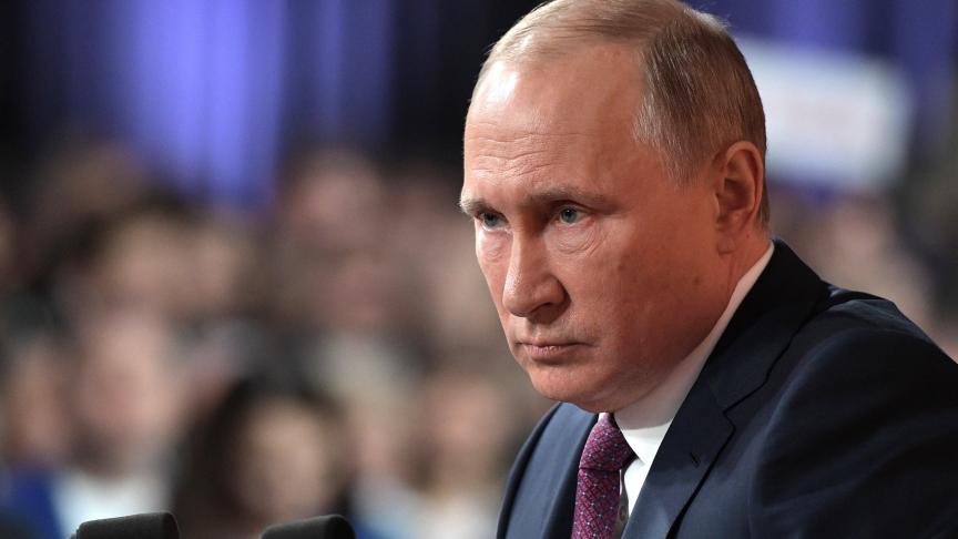 Vladimir Poutine s’est surtout montré incisif sur les dossiers internationaux. ©EPA