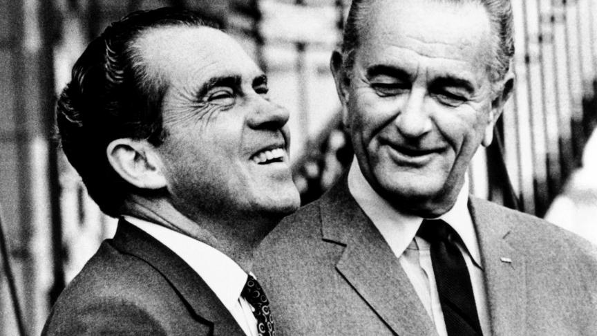 Richard Nixon et Lyndon Johson en 1969 © Reporters/Everett