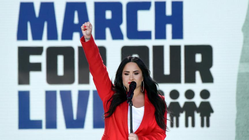 Parmi les personnalités présentes, la chanteuse Demi Lovato. © Reporters/Abaca