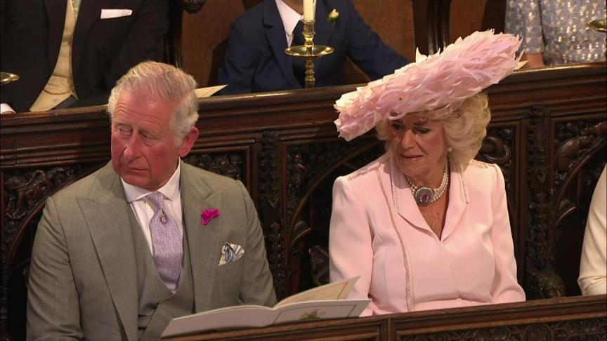 Le prince Charles et son épouse, Camilla Parker-Bowles lors du mariage de Meghan Markle et du prince Harry.