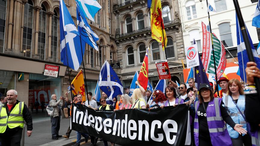 L’indépendantisme écossais reprend de la vigueur (ici, déjà, une manifestation en juin 2017 à Glasgow.