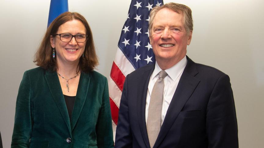 Cecilia Malmström et son homologue américain Robert Lighthizer, le 9 janvier à Washington.
