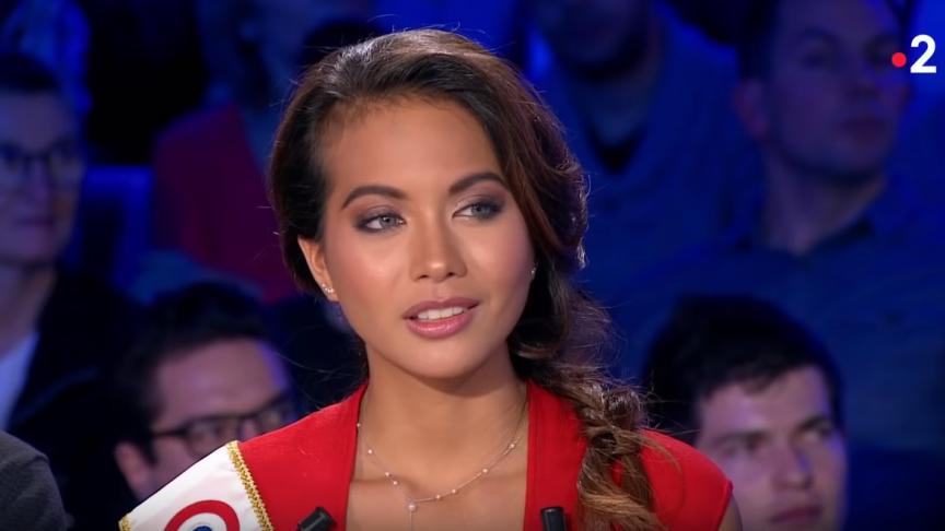 Vaimalama Chaves, Miss France 2019, sur le plateau d’ «
On n’est pas couché
». Capture d’écran - Youtube/ONPC