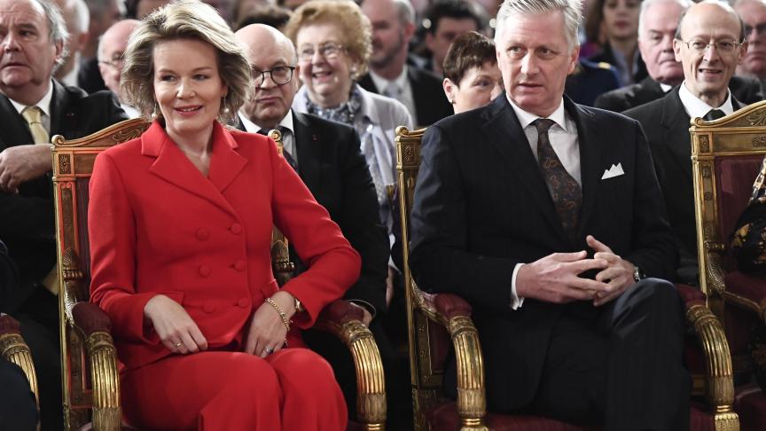 La reine Mathilde a assisté au discours de Charles Michel puis à celui de son époux. - BelgaImage