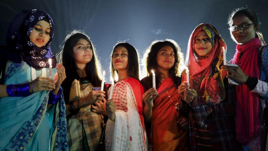 Le 8 mars, Journée internationale des droits des femmes, a été célébré partout dans le monde
: comme ici, au Bangladesh.