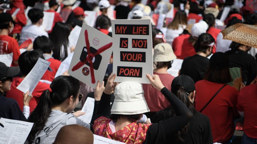 «
Ma vie n’est pas ton porno
». En juillet 2018, des manifestants appelaient le gouvernement à réagir face à l’augmentation de ces «
molka
».
