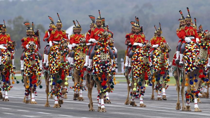 Parade militaire au Pakistan, pour la fête nationale du 23 mars.
